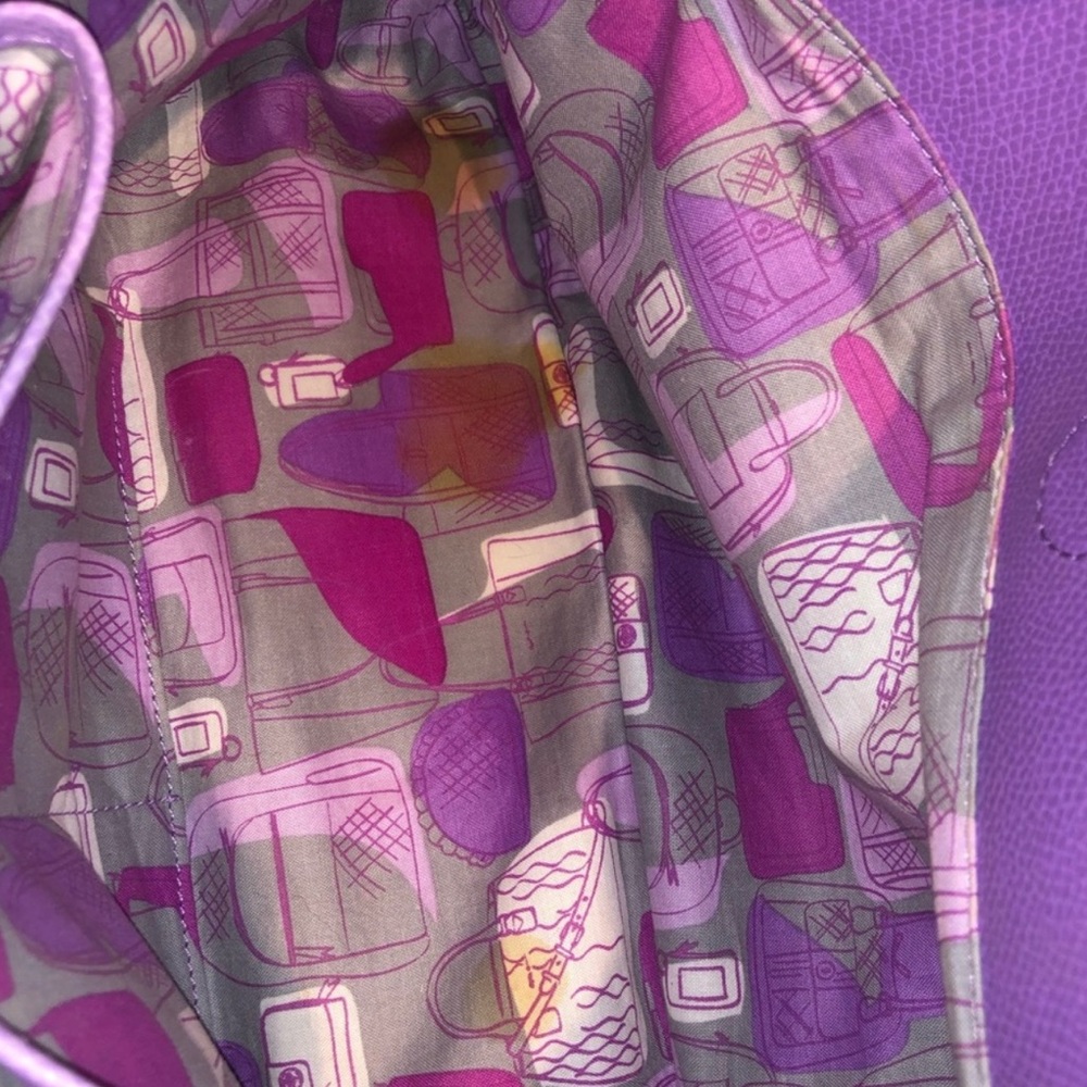 Vera Bradley Lavender Purple Patterned Satchel - Picture 6 of 6